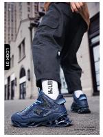 Zapatillas de ocio versátiles para hombre, zapatos deportivos ligeros y cómodos para caminar, zapatos para correr con hoja de grafiti a la moda, calzado masculino - details 5
