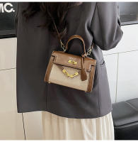Bolso de mano de empalme de color en contraste de textura premium bolso de mensajero de hombro retro casual de nueva moda para mujer - details 31