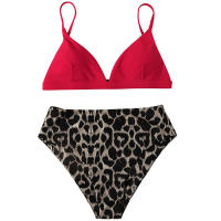 Bikini con estampado de leopardo para mujer, traje de baño de dos piezas con cuello en V profundo, Sexy, para playa, 2024 - details 6
