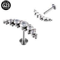 Piercing G23 de titanio para labio y Oreja, G23, labret, cartílago de la oreja, Tragus Helix, tornillo, ajuste superior, 16g, gótico, snug, joyería corporal, 1 ud. - details 3