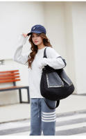 Bolso de malla vintage bolso de hombro de gran capacidad estilo punk remaches - details 3