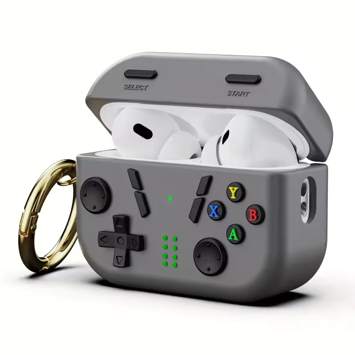 Funda Protectora de Silicona para AirPods Pro 2 Diseño de Consola de Juegos con Llavero - 1