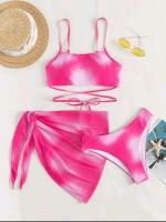 Microbikini Bandage para mujer, traje de baño Sexy para mujer, conjunto de Bikini Tie Dye, traje de baño de 3 piezas para mujer 2023 - details 9