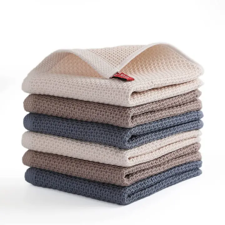 Paño de cocina de algodón de 6 piezas, toalla absorbente ultrasuave para limpieza del hogar, utensilios de cocina, paño de lavado - 1