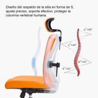 Silla de escritorio para computadora con reposacabezas ajustable y soporte lumbar, respaldo alto, silla ejecutiva giratoria para oficina en casa (azul claro) - details 31