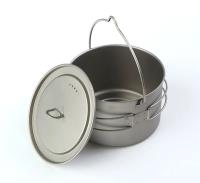 Olla colgante de titanio puro de una sola capa de 2,8l y olla colgante de 2L, sartén plegable y gruesa con asa para dos personas - details 3