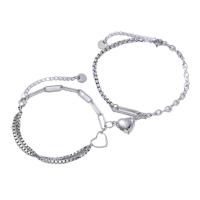 Conjunto de Pulseras de Acero Inoxidable con Diseño de Corazón Estilo Simple de Moda para Parejas - details 5