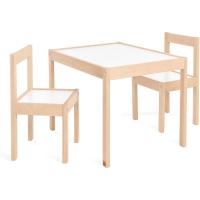Juego de Asientos para Niños Olaf 3 Piezas de Madera 2 Sillas y 1 Mesa Para Niños de 2 Años y más - details 0