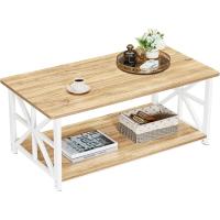 Mesa de Café con Redonda de 100cm, Tablero de Estilo Moderno en Macro de para la Salón, Beige - details 0