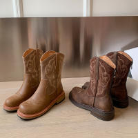 Botas de Vaquero Occidentales Retro Británicas Nuevas Botas Cortas para Mujeres Otoño 2025 - details 18