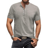 Ropa de hombre Camiseta Slim Fit Manga larga Crew Button Tough Base Top - details 7