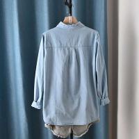 Blusas Bordadas de Flor Moda Coreana para Mujeres Primavera Camisa de Jeans de Diseñador - details 1