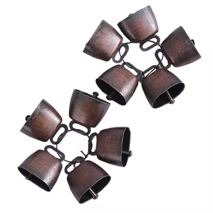 10 campanas de cobre para pastoreo de ovejas y caballos de vaca, campanas de latón pequeñas de cobre para animales de granja de ganado - 1