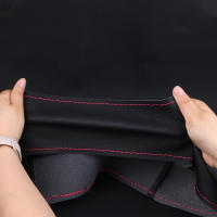 Protector para volante de coche de cuero Nappa con agujas, hilo Universal de 38cm de durabilidad, cubiertas de dirección para coche, accesorios DIY para coche - details 3