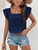 Top de Manga sin Volantes para Mujer Moderno 2024 Blusa de Estilo Simple y Chic para Altas - details 29