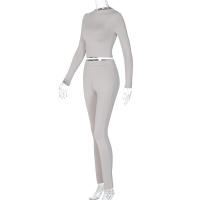 Conjunto deportivo de dos piezas de manga larga, nuevo traje informal de moda para mujer - details 127