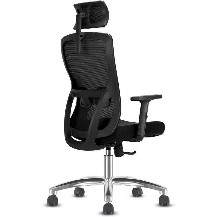 Silla ergonómica con reposacabezas ajustable, reposabrazos, soporte lumbar, silla de oficina con altura regulable y oscilación de 90 ° -120 ° Silla giratoria con capacidad de peso de 150 kg - 1