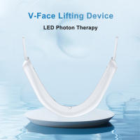 Masajeador eléctrico para dar forma a la cara en V, mascarilla para la barbilla, dispositivo de elevación facial ajustable para papada, masajeador facial de fototerapia rojo y azul, 6 modos - details 1