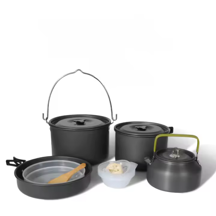 Juego de Sartenes Antiadherentes Portátil para Barbacoa, Picnic, Autoconducción, Acampar con Agua Caliente Para 4-6 Personas - 1