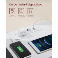 Mesita de Noche Moderna Blanca Nube LET631W14 Estación de Carga, Mesa Auxiliar con 3 Cajones, 2 Tomas AC, 2 Puertos USB - details 3