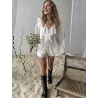 Conjunto casual de moda con volantes Design Sense, primavera verano, nuevo cárdigan con lazo, top y shorts, ropa de mujer - details 18