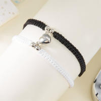 2 unids/set corazón romántico magnético atraer pareja para Mujeres Hombres moda cuerda trenzada pulsera a juego joyería de amistad - details 27