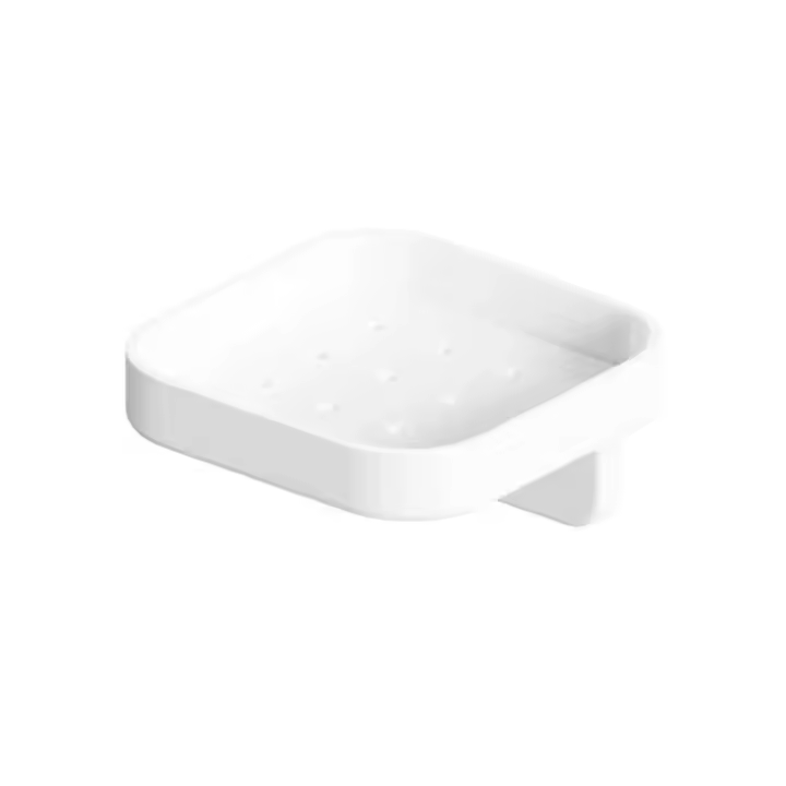 Canal de drenaje para baño, pequeños accesorios blancos, estante de baño montado en la pared no perforado, escape de productos de lavado - 1