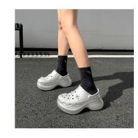 Zapatos con agujeros de suela gruesa, zapatos de cabeza de bolsa de desgaste exterior de suela blanda de EVA para mujer, zapatillas geniales - details 20
