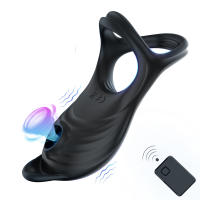 Anillo vibrador para pene para hombre, estimulador de clítoris, masaje del punto G, juguete sexual con Control remoto, 5 modos - details 0