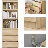 Estantería de Madera de 180cm con 3 Cajones Ideal para Oficina, Salón Organizador de Documentos, Archivadores, Carpetas, Libros - details 3