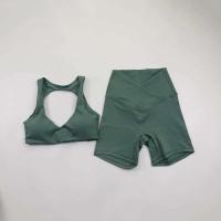 Conjunto de Yoga de 2 Piezas para Mujeres Sujetador Deportivo Abierto, Shorts de Cintura Cruzada, Traje de Entrenamiento Fiess de Alta Elasticidad Conjunto de Gimnasio - details 10