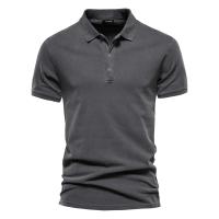 polos hombre manga corta ropa hombre 100% Algodón Color Sólido Polos para Hombre Pantalón Corto Casual Manga Turndown Camisas para Hombre Moda Streetwear Polos para Hombres - details 4