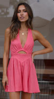 Vestido halter de lino y algodón nuevo de verano para mujer - details 16