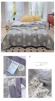 Manta de Algodón Puro Diseño de Gato en Cuadros Amarillo Tamaño de Cama Rey Ideal para Verano - details 16