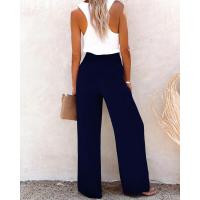 Pantalones de mujer con cintura elástica, pierna ancha, corte holgado, lino, estético, original, clásico, elegante y con estilo - details 10