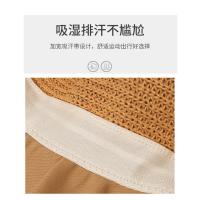 Sombrero para el sol versión coreana femenina alfabeto sombrero de cubo sombrero de paja tejido hueco grandes alerones espalda dividida tenedor sombrero para el sol playa protección solar - details 2