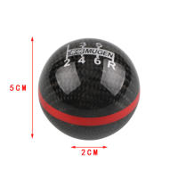 Perilla de cambio de marchas de fibra de carbono para Honda Acura, TOYOTA, NISSAN, estilo JDM, línea negra/roja, 5/6 velocidades - details 0