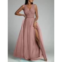 Vestido brillante con cuello en V y cintura delgada Moda femenina 2024 para Europa y Estados Unidos - details 2