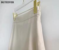BGTEEVER Chic Elegant High Waist Ladies Solid Mermaid Skirts Spring Summer Fashion Ladies Slim Package Hip Mid-Length Skirts - details 25