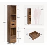 Estantería para Libros de Pie, Librería Vertical con 3 Compartimentos Abiertos, 2 Cajones y 1 Armario, Libreria Blanca de Almacenaje para Oficina, Salón, Dormitorio, Cocina, 30x24x158cm - details 11