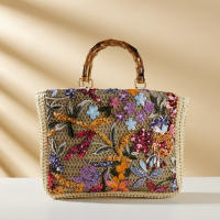 Bolso bordado de lujo para mujer, nicho de moda, paja, gran capacidad - details 1