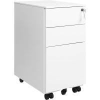 Archivador Móvil, Cajonera de Oficina con Ruedas y Cerradura, para A4, Documentos, Carpetas de Archivo, Blanco OFC031W01 - details 0