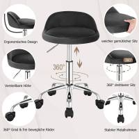 Taburete de oficina de terciopelo con ruedas, taburete giratorio, altura del asiento ajustable, altura 43-54,5 cm - details 3