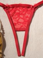 Conjunto de lencería erótica de encaje floral, sujetador de busto abierto y tanga de entrepierna abierta, ropa sexy para mujer - details 18