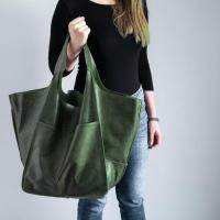 Nueva mujer retro simple nuevo bolso grande simple de cuero suave de gran capacidad de hombro portátil bolso grande - details 4
