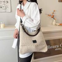 Bolso tejido de playa hueco, bolso de mano para playa, bolso de playa bohemio, bolso de cubo, bolso de hombro hueco de gran capacidad para compras - details 9