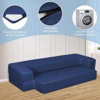 70 x 190 cm Sillón Cama Plegable, Sofá Cama Plegable con Espuma de Memoria y Almohada, Colchón de Suelo para Yoga, Oficina, Salón, Futon Sofá Cama Portada Lavable Unos, Gris Claro - details 10