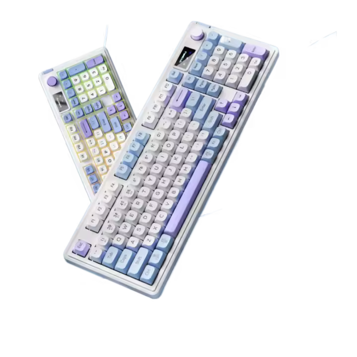 Teclado mecánico de tres modos ABS inalámbrico 2,4g con cable Bluetooth 2,4g con cable teclado Bluetooth caliente intercambio anti-ghosting - 1
