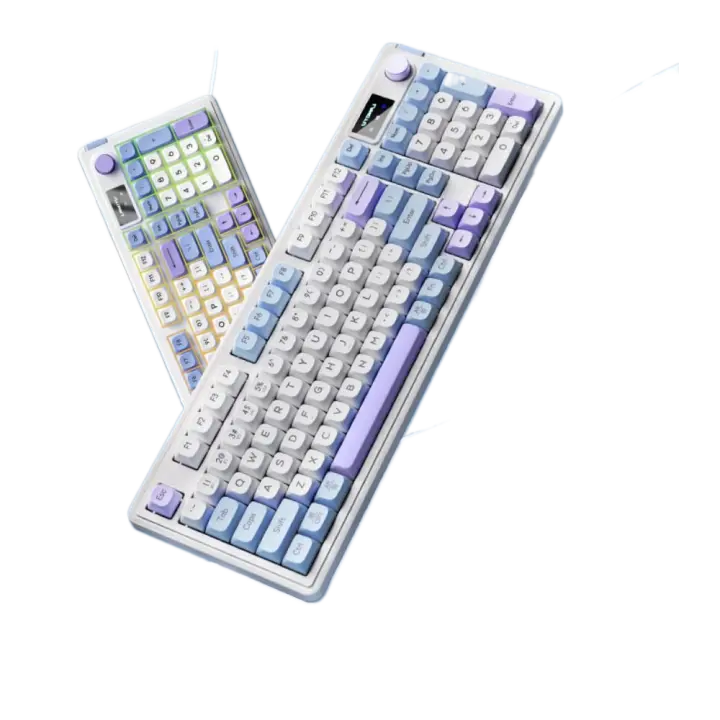 Teclado mecánico de tres modos ABS inalámbrico 2,4g con cable Bluetooth 2,4g con cable teclado Bluetooth caliente intercambio anti-ghosting - 1