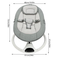 Cuna eléctrica con Bluetooth, mecedora con mando a distancia para bebés de 0 a 12 meses con rodamiento de 0 a 12 kg/0-26,46 lb con 5 amplitudes de columpio - details 8
